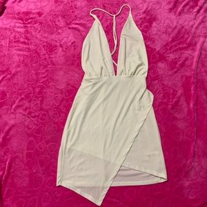 Fashion Nova White Backless Dress Size Large